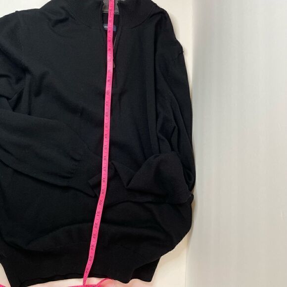 Black Sweater| Merino wool| size Mens Medium| 1/4 zip| Casual - Picture 6 of 8